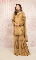 Shirt fabric: jacquard Trouser fabric: Linen Dupatta fabric: Net