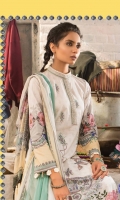 2Piece  Printed shirt 3.15m Printed chiffon dupatta 2.5m Embroidered neckline patti 1m
