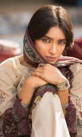 3 Piece with silk dupatta  Printed shirt 3.15m  Cambric dyed trouser 2m  Silk printed dupatta 2.5m  Embroidered neckline 1 piece