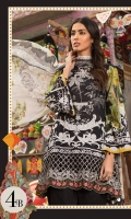 3 Piece  Printed shirt 3.15m Dyed trouser 2m Printed silk dupatta 2.5m Embroidered neckline patti 1m Embroidered ghera patti 1m