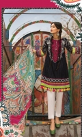2Piece  Printed shirt 3.15m  Printed chiffon dupatta 2.5m Embroidered neckline 1piece