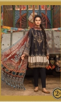 2 Piece  Printed shirt 3.15m Printed chiffon dupatta 2.5m Embroidered ghera patti 1m