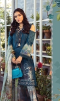 Printed Lawn Shirt Printed Lawn Patti Dyed Cambric Trouser Printed Silk Dupatta Embroidered Patch