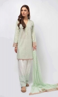 3 Piece Shirt, Trouser and Dupatta Fully front embroidered lawn shirt Embroidered cotton shalwar Chiffon dupatta