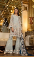 Chiffon Embroidered Handmade Front, Sleeves, Dupata Embroidered Back , Embroidered Back,  Embroidered Handmade Front Daman, Embroidered Back Daman Patch, Grip Trouser and Accessories.
