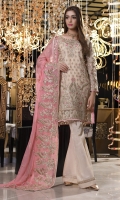 CHIFFON EMBROIDERED FRONT, BACK , SLEEVES, DUPATTA EMBROIDERED FRONT, BACK DAMAN PATCH EMBROIDERED TROUSER PATTI PATCH, GRIP TROUSER ACCESSORIES.