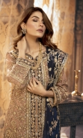 Embroidered Chiffon Front ,Back, Sleeves .Dupatta  Embroidered Front back daman Patch  Jamawar Trouser & Accessories
