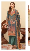 Digital Printed Antique Wool Leather Shirts Embroidered Shawl Plain Trouser