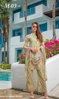 Chiffon Front Embroidered Front Embroidered Lace Chiffon Back Embroidered Chiffon Printed Dupatta Trouser Dyed