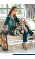 3 Piece Embroidered Lawn Suit Shirt : Printed Lawn Dupatta : Digital Printed Silk Trouser : Dyed EMBROIDERY: Embroidered Center Panel front Embroidered Border for Sleeves/ Trouser