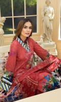 Digital Printed Lawn Shirt With Embroidered Neck Dupatta Digital Silk Cotton Trousers Dyed
