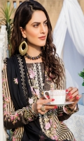 Digital Printed Luxury Lawn Shirt With Embroidered Neck Embroidered Bamber Chiffon Dupatta Cotton Dyed Trouser Embroidered Lass Fort+Patches