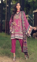 Digital Printed Linen Front 1.14 M Digital Printed Linen Back 1.14 M Neckline Embroidered Patch 1 Pc Embroidered Front Daman Patch 2 M Digital Printed Linen Sleeves 0.67 M Digital Printed Crinkle Chiffon Dupatta 2.5 M Dyed Linen Trouser 2.5 M