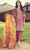 Digital Printed Embroidered Linen Front 1.14 M Digital Printed Linen Back 1.14 M Digital Printed Linen Sleeves 0.67 M Digital Printed Crinkle Chiffon Dupatta 2.5 M Dyed Linen Trouser 2.5 M