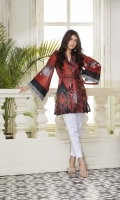 One Piece, Shirt Fabric: Digital printed lawn Includes: Front, Back, Sleeves,and embroidered patches