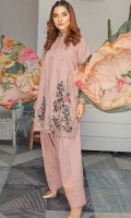 2.5 meters Embroidered Lawn shirt  0.5 Embroidered meter Printed lawn Sleeves  2.5 meters Plain trouser  2.5 meters chiffon dupatta