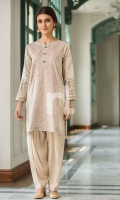 Skin Printed Embroidered Stitched Lawn Shirt - 1PC