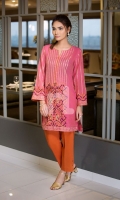 Pink Embroidered Formal Stitched Cambric Shirt And Cambric Trouser - 2Pc