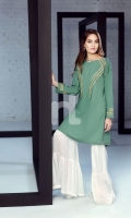 Green Embroidered Formal Stitched Cotton Shirt - 1PC