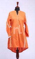 Orange Plain Formal Stitched Lawn Shirt - 1Pc
