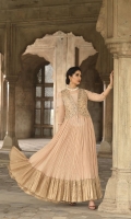 Dyed Stitched Formal Georgette Chiffon Long Dress & Embroidered Velvet Jacket – 1PC