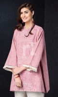Pink Embroidered Stitched Karandi Shirt - 1PC