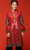 Red Digital Printed Stitched Lawn Shirt- 1PC