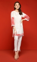 White Embroidered Stitched Lawn Shirt- 1PC