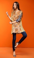 Yellow Embroidered Stitched Lawn Shirt- 1PC