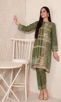 Printed Stitched Khaddar Shirt & Trouser With Mask-2PC