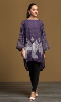 Purple Digital Printed Embroidered Stitched Khaddar Shirt - 1PC