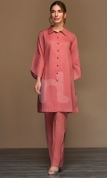 Pink Dyed Embroidered Stitched Slub Lawn Shirt - 1PC