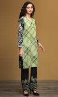 Green Printed Stitched Khaddar Shirt & Embroidered Trouser - 2PC
