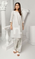 Grey Printed Stitched Slub Lawn Shirt & Printed Shalwar - 2PC
