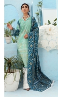 Digital Printed Lawn Shirt Front Border Schiffli Lace Digital Printed Lawn Dupatta With Schiffli Lace Dyed Cotton Trouser