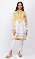 100% Lawn Ready To Wear Digital Kurti Straight shirt with high v neckline and pearls and embroidered full sleeves.