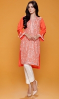 V Neck Fully Embroidered Long Hsirt Wih Tassels Details At Sleeves