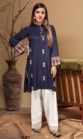 Stitched Embroidered Kurta Ban Collar Embroidered Front With Neck Line Buttons EmbroideredSleeves Plain Back
