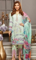 Embroidered Lawn Shirt Printed Chiffon Dupatta Dyed Trouser