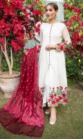 Fully Embroidered Gown Inner Attached Trouser Cotton Pure Organza Dupatta