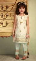 Shirt: Self-printed khadi net Shirt Length: XS 34” - S 34” - M 35” - L 37" - XL 38” Color: White Pant: Embroidered silk straight pant Color: Light feroz