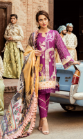 Embroidered Front Digital Printed Back Embroidered Sleeves Digital Printed Pure Silk Dupatta Dyed Trouser Embroidered Charmouse Patch for Daman