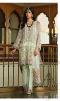 Contrasted With Peach Pink Floral Embroidery, Adorned With Stones Shirt Pastel Teal Duputta Dyed Trouser