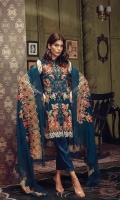 Embroidered Jacquard Shirt Front Digital printed Jacquard Back & Sleeves Dyed Linen Trouser Embroidered Chiffon Dopatta Embroidered Lace