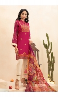 Embroidered Shirt Front with Mirror Work  Printed Shirt Back & Sleeves  Digital Printed Chiffon Dupatta