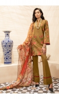 Embroidered Shirt Front  Embroidered Shirt Sleeves  Dyed Shirt Back  Digital Printed Blended Silk Dupatta