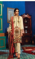 Embroidered Khaddar Front  Dyed Khaddar sleeves  Printed Khaddar back  100% Pure Wool Shawl  Dyed Khaddar Trouser