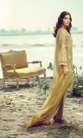 Embroidered & Sequined Front on Organza Dyed Organza Back Embroidered & Sequined Sleeves on Organza Embroidered Border for Back Jacquard Organza Dopatta Jacquard Dyed Trouser Dyed Cotton Silk Lining