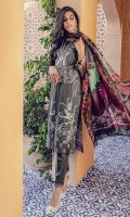 Embroidered Shirt Front Digital Printed Back and Sleeves Digital Printed Silk Dupatta Embroidered Lace Dyed Cambric Trouser