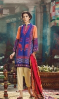 Embroidered Shirt Front  Printed back & sleeves  Dyed Karandi Trouser  Digital Printed Silk Viscose Dopatta 